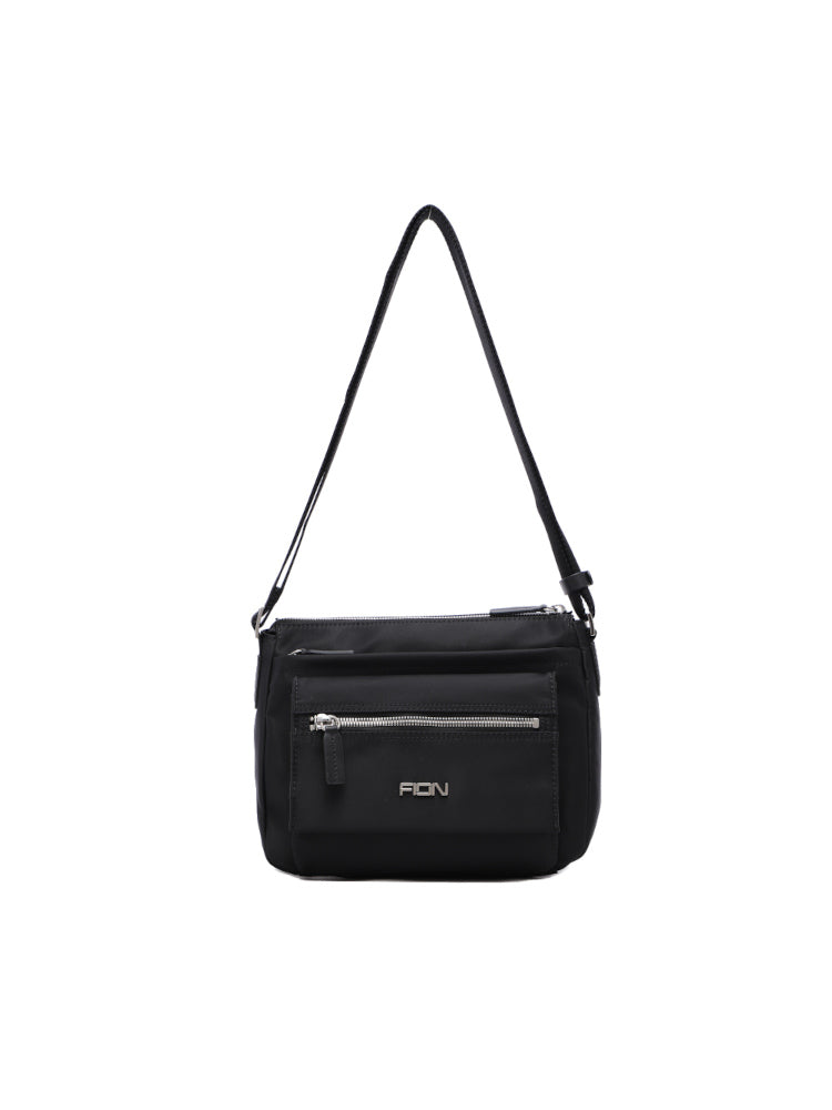 Nylon with Leather Shoulder Bag