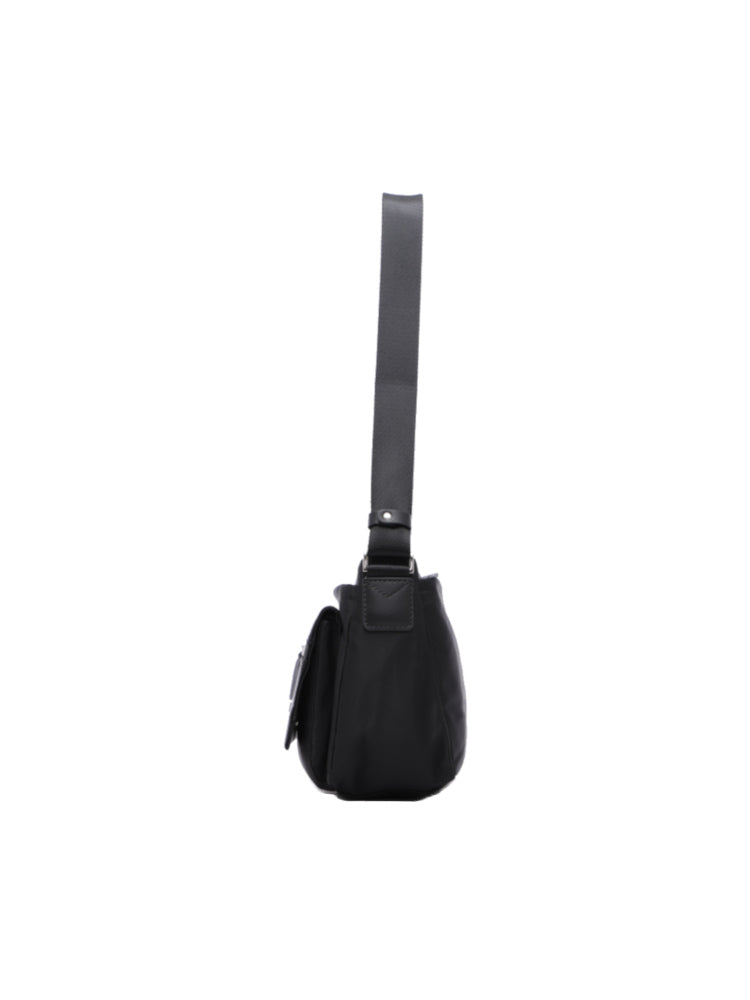 Nylon with Leather Shoulder Bag