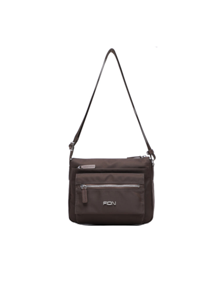 Nylon with Leather Shoulder Bag