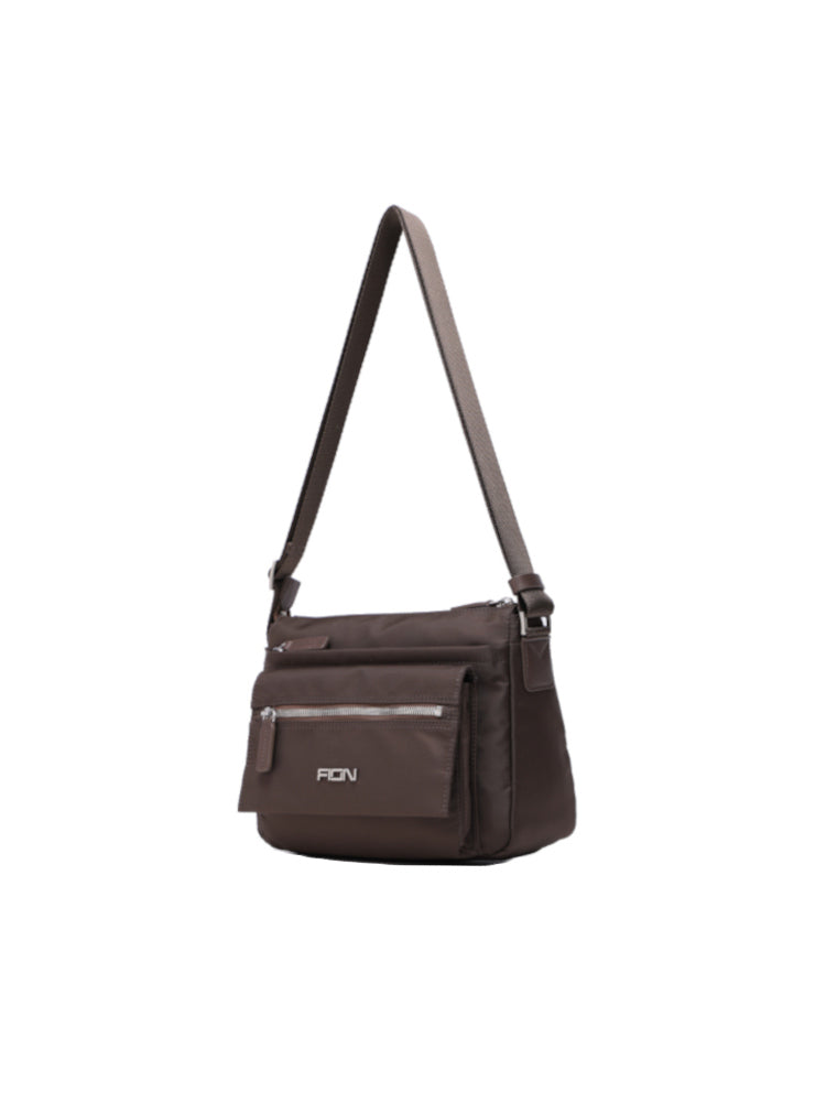 Nylon with Leather Shoulder Bag