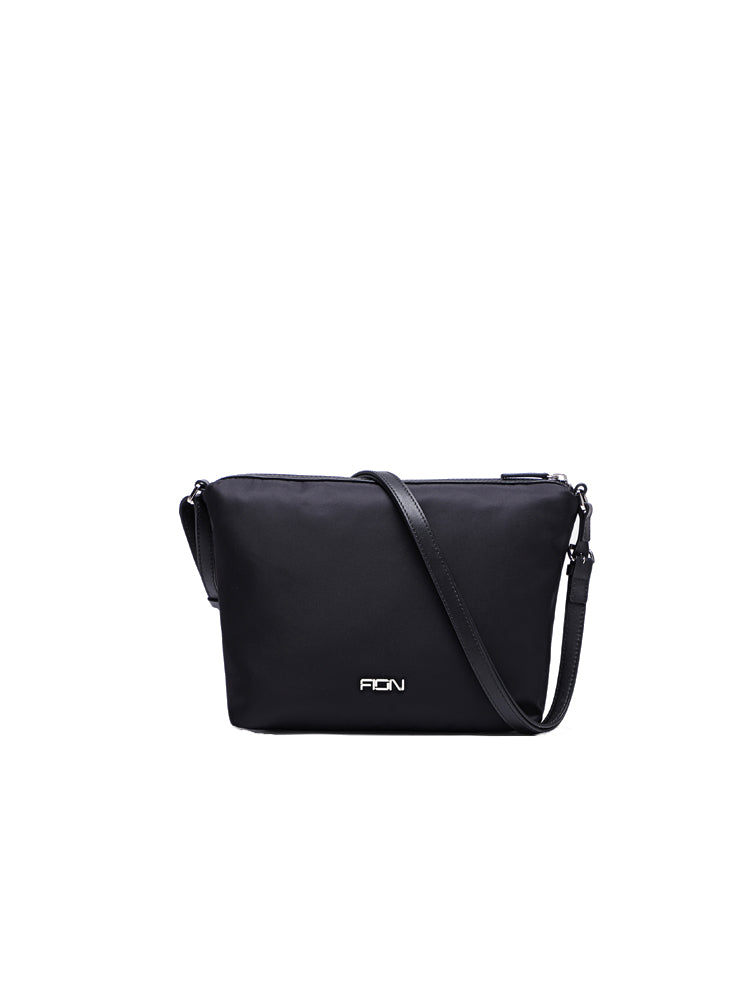 Nylon with Leather Shoulder Bag