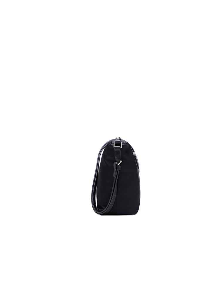 Nylon with Leather Shoulder Bag