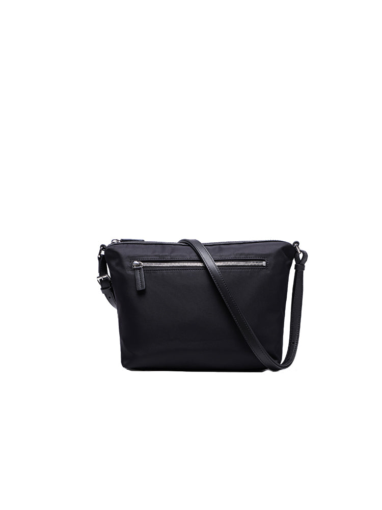 Nylon with Leather Shoulder Bag