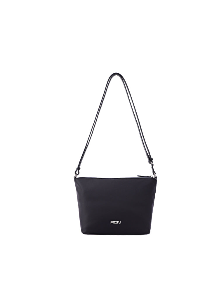 Nylon with Leather Shoulder Bag