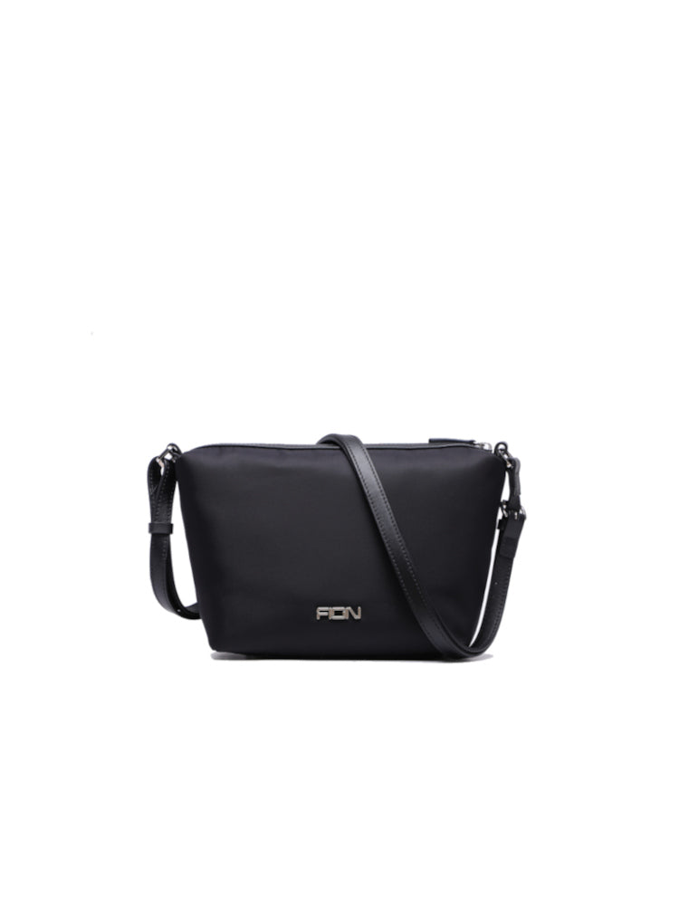 Nylon with Leather Shoulder Bag