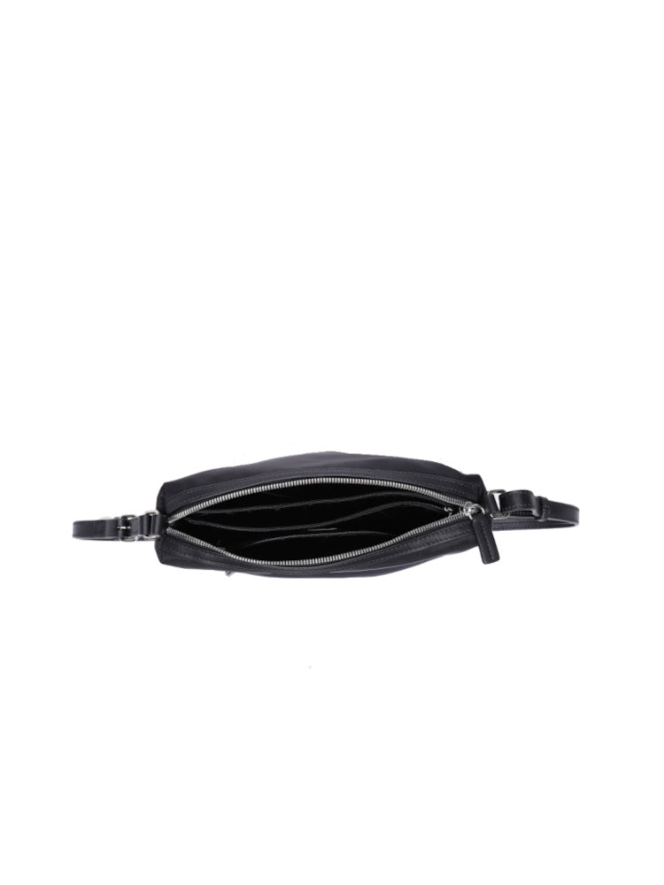 Nylon with Leather Shoulder Bag