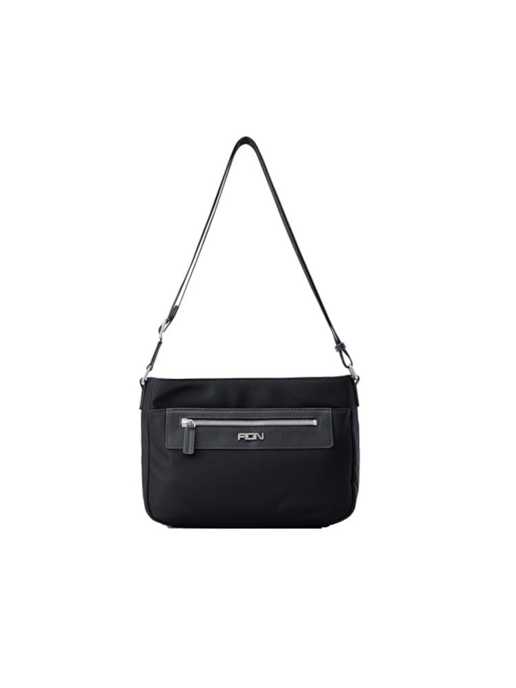 Nylon with Leather Shoulder Bag