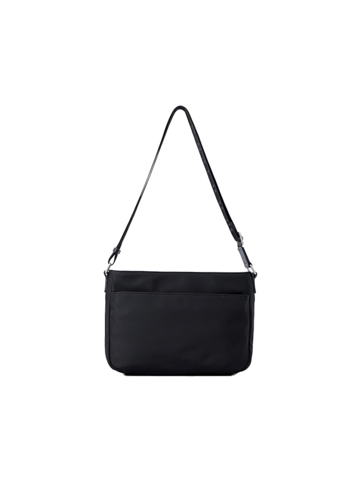 Nylon with Leather Shoulder Bag