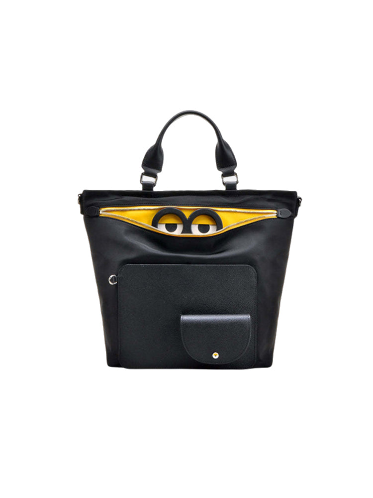 Minions Jacquard with Leather Top Handle Handbag