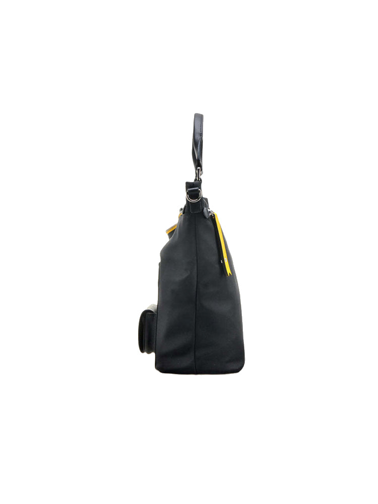 Minions Jacquard with Leather Top Handle Handbag
