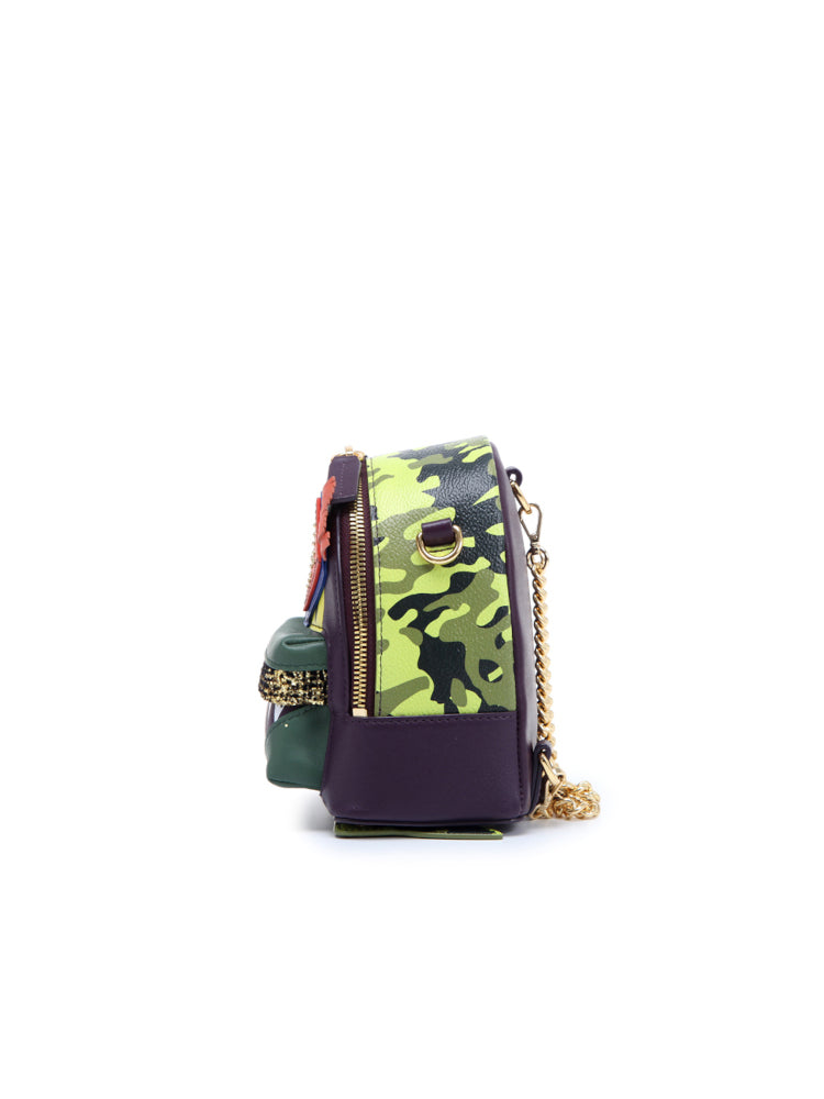Little Mons Jacquard with Leather Backpack