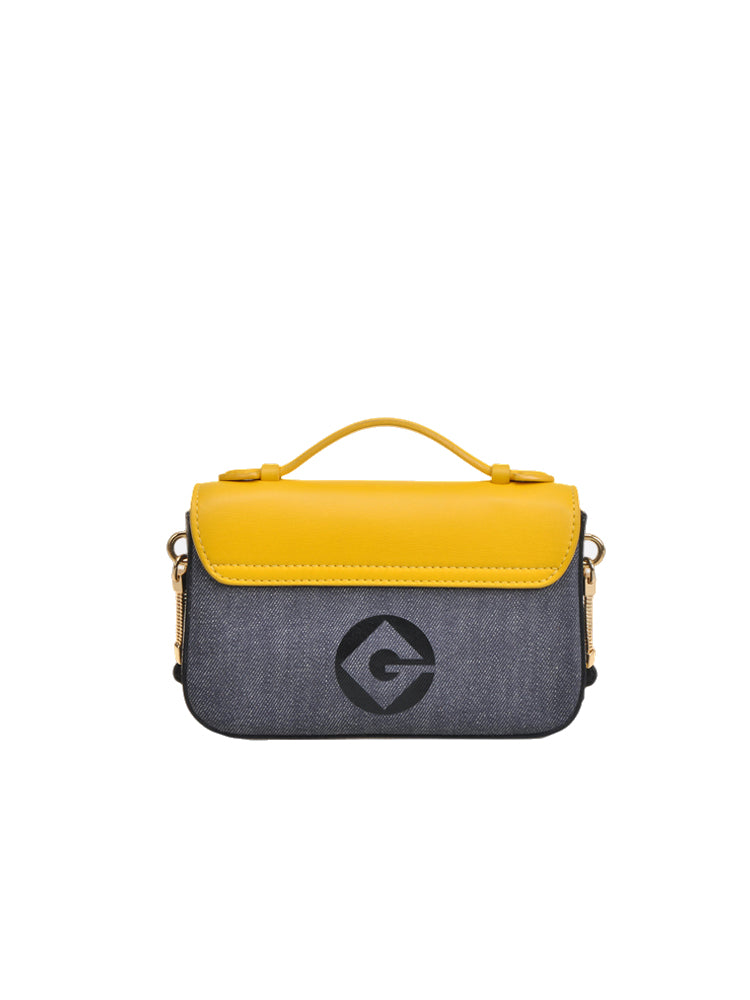Minions Denim with Leather Crossbody & Shoulder Handbag