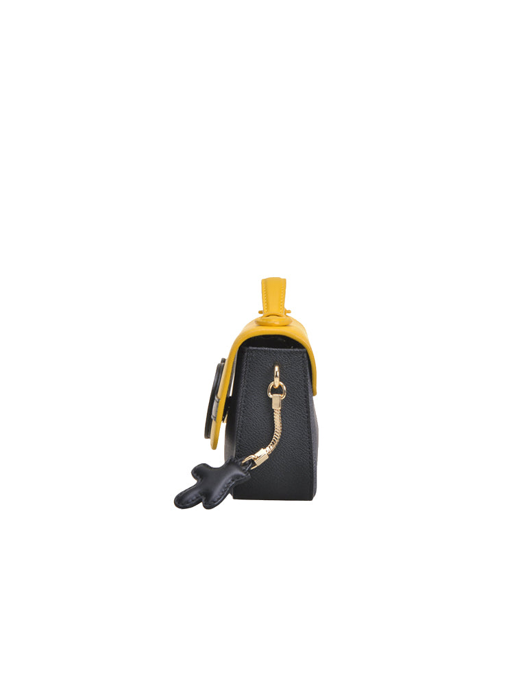 Minions Denim with Leather Crossbody & Shoulder Handbag