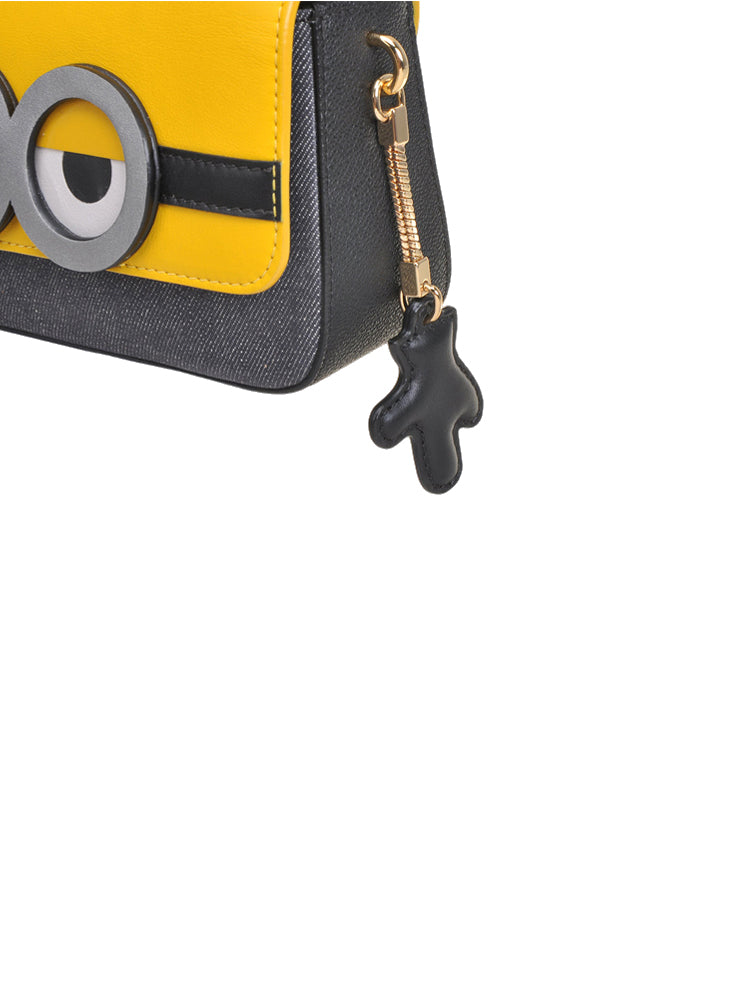 Minions Denim with Leather Crossbody & Shoulder Handbag