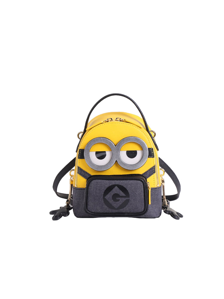 Minions Jacquard with Leather Backpack-Medium
