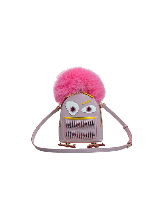 Little Mons Leather with Wool Backpack Medium