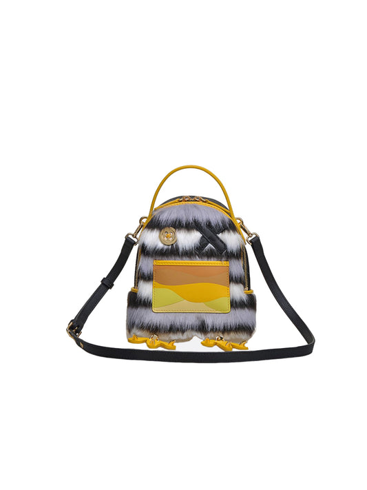 Little Mons Jacquard with Leather Backpack Medium