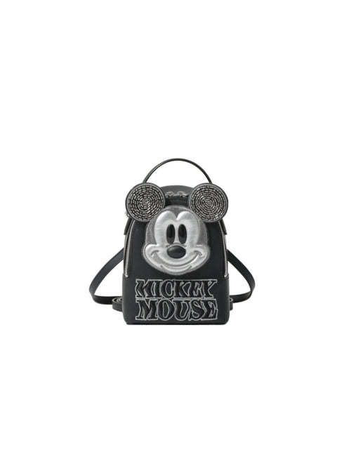 Mickey Mouse Black Embroidered Leather Backpack – FION ASIA