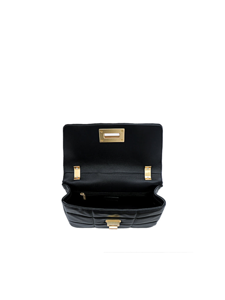 Waffle Leather Crossbody & Shoulder Handbag