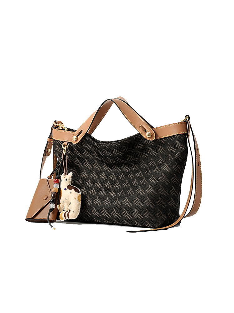 FION Palace Jacquard with Leather Bag