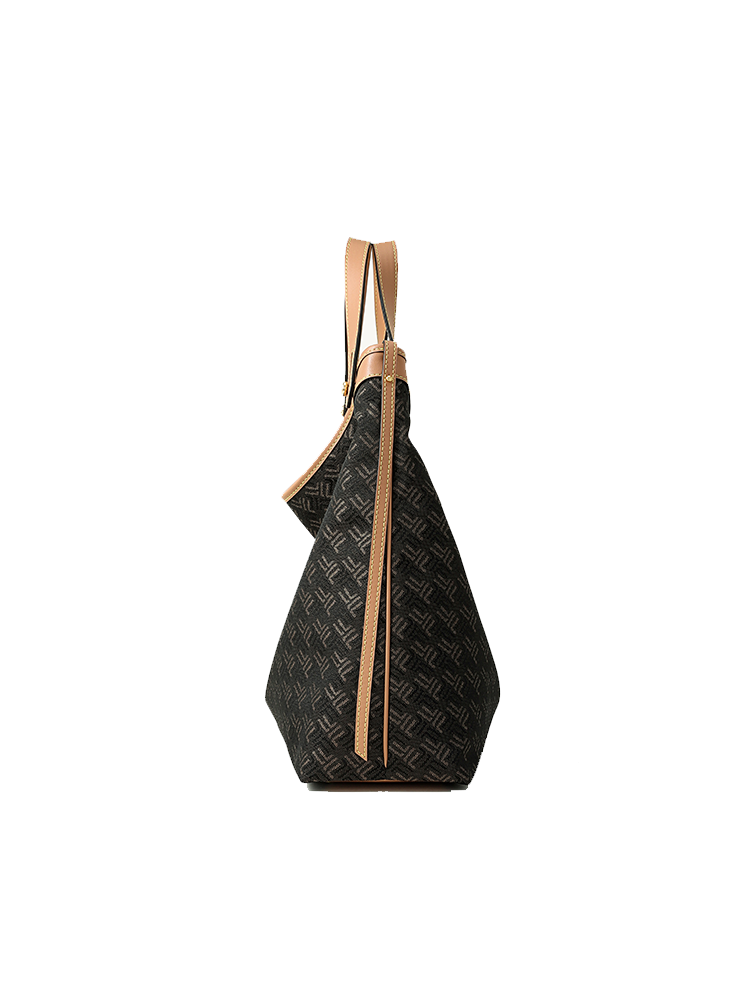 FION Palace Jacquard with Leather Handbag