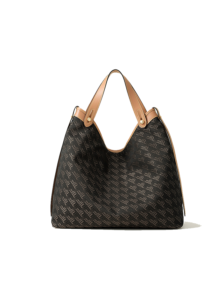 FION Palace Jacquard with Leather Handbag