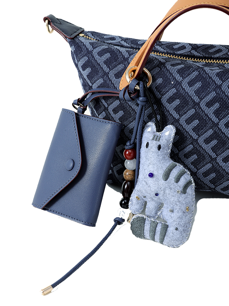 FION Palace Jacquard with Leather Mini Bag