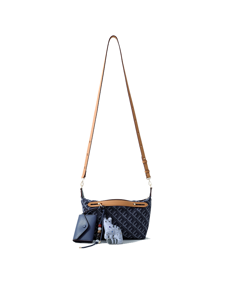 FION Palace Jacquard with Leather Mini Bag