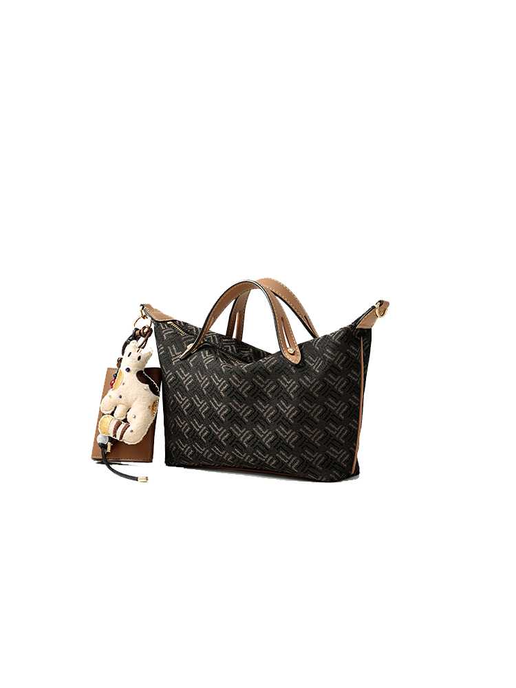 FION Palace Jacquard with Leather Mini Bag