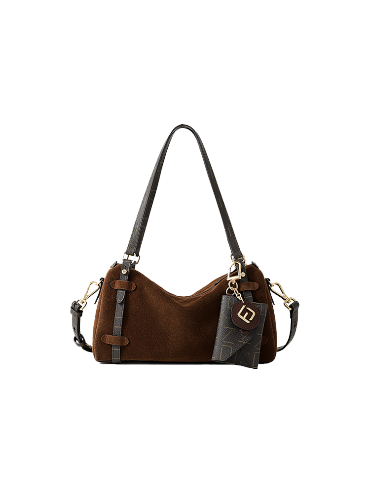 FION Suede Boston Bag
