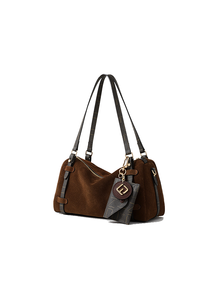 FION Suede Boston Bag
