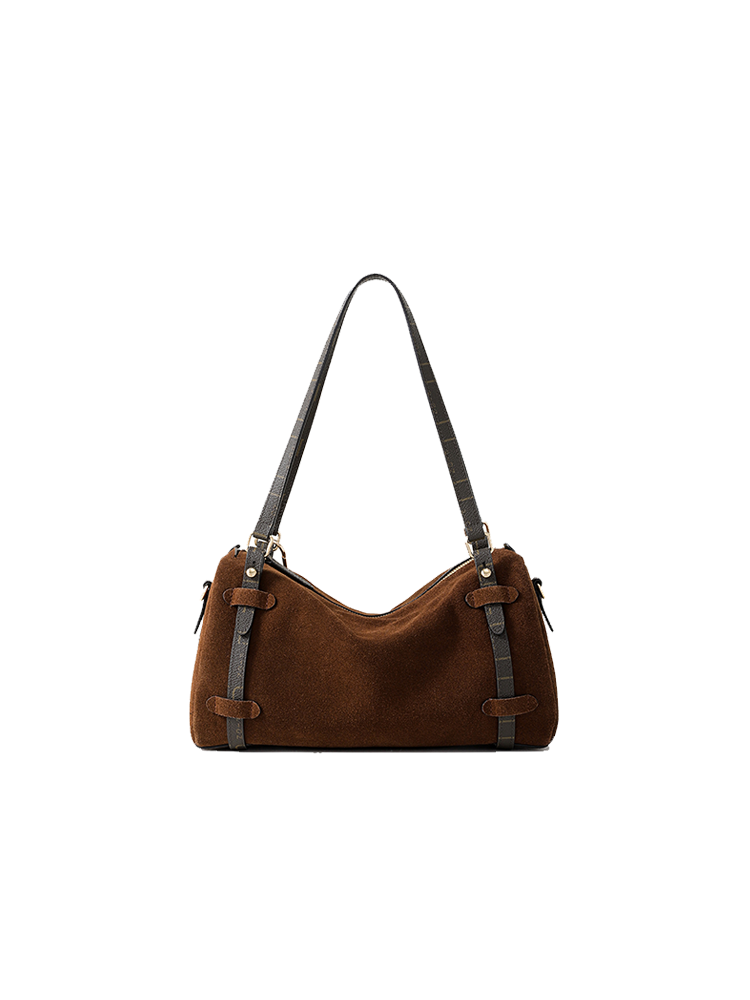 FION Suede Boston Bag