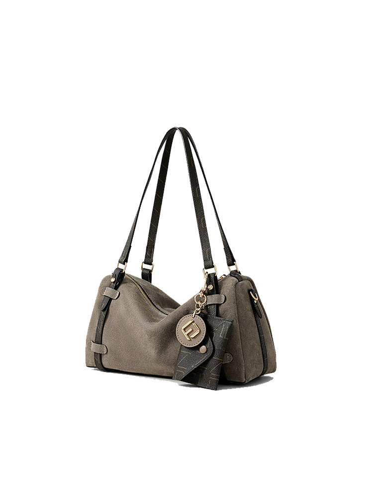 FION Suede Boston Bag