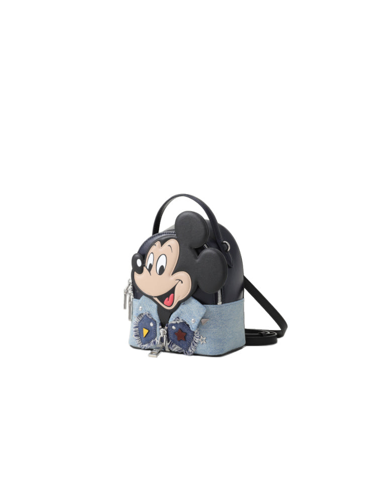 Mickey Mouse Denim with Leather Backpack