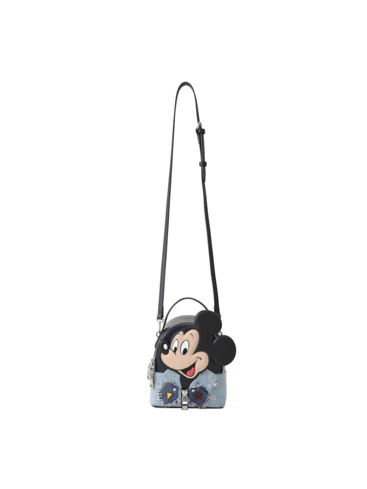 Mickey Mouse Denim with Leather Backpack