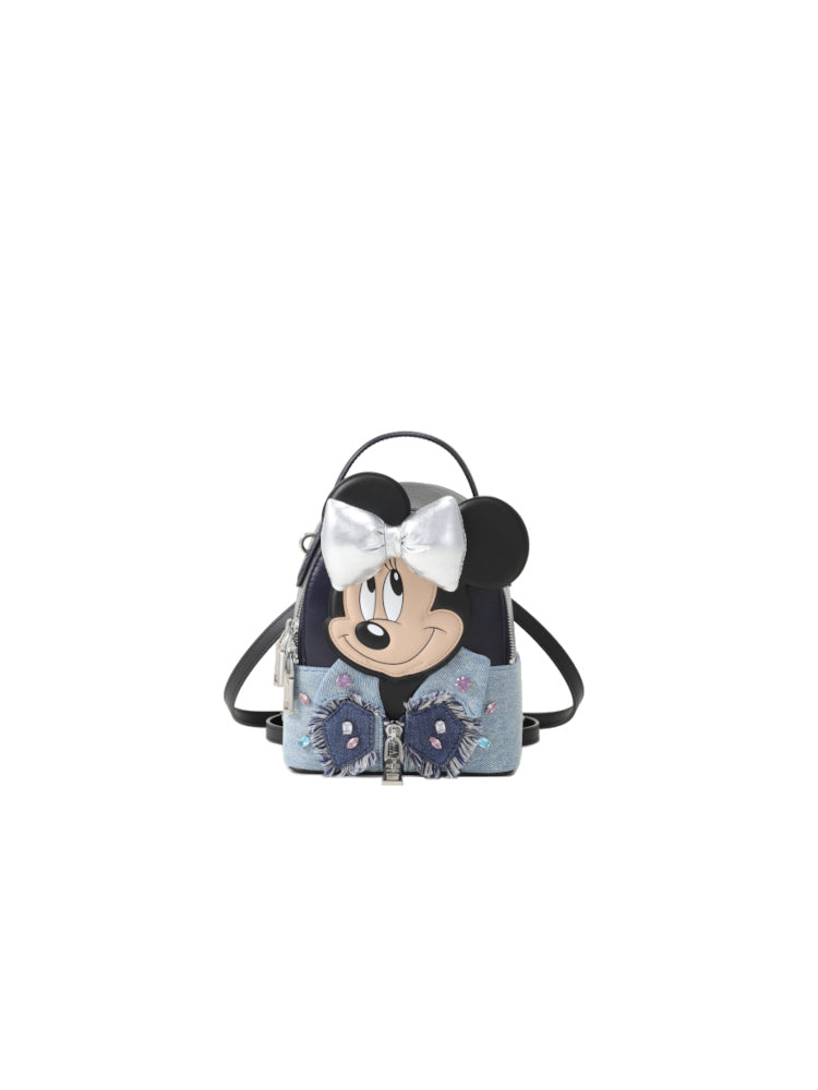 Minnie Mouse Denim with Leather Backpack