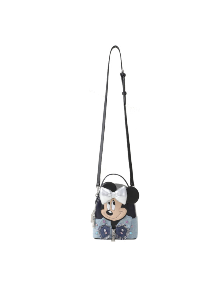 Minnie Mouse Denim with Leather Backpack