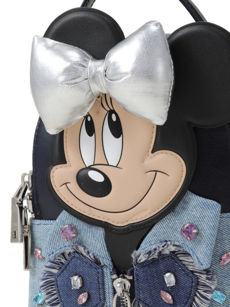 Minnie Mouse Denim with Leather Backpack
