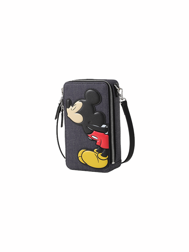 Mickey Mouse Denim with Leather Mobile Phone Bag