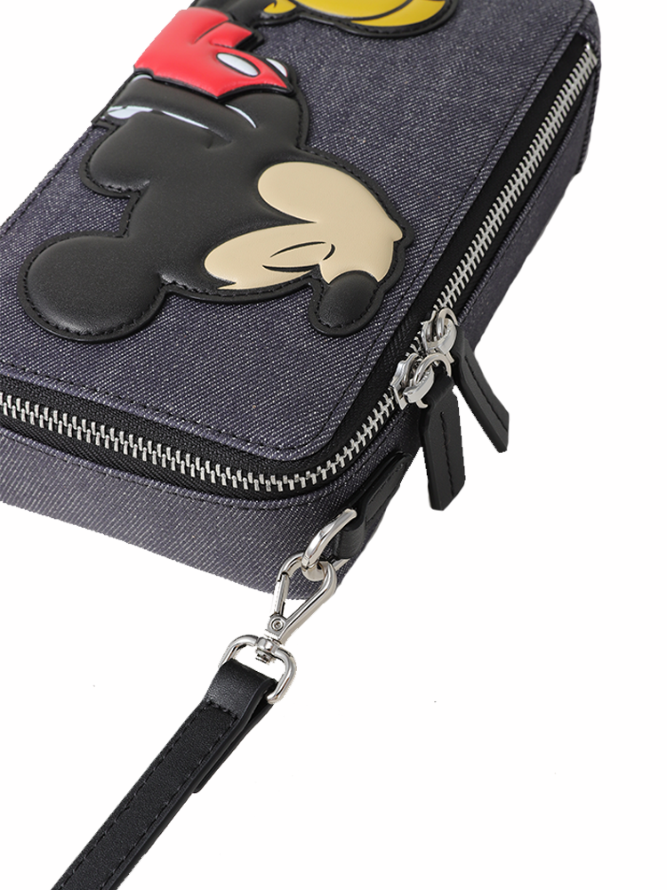 Mickey Mouse Denim with Leather Mobile Phone Bag