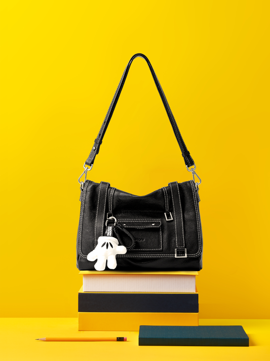 Mickey Mouse Palm Leather Large Crossbody and Shoulder Bag
