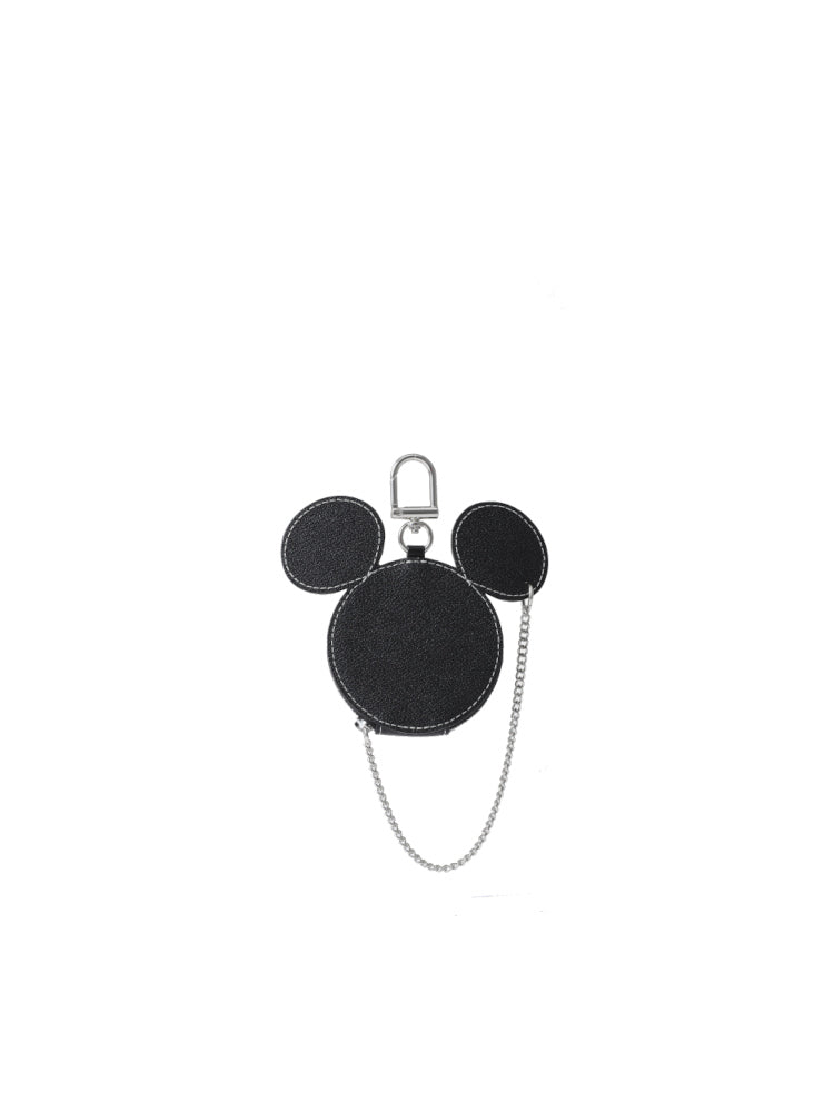 Mickey Mouse Leather Coin Purse with Chain Strap