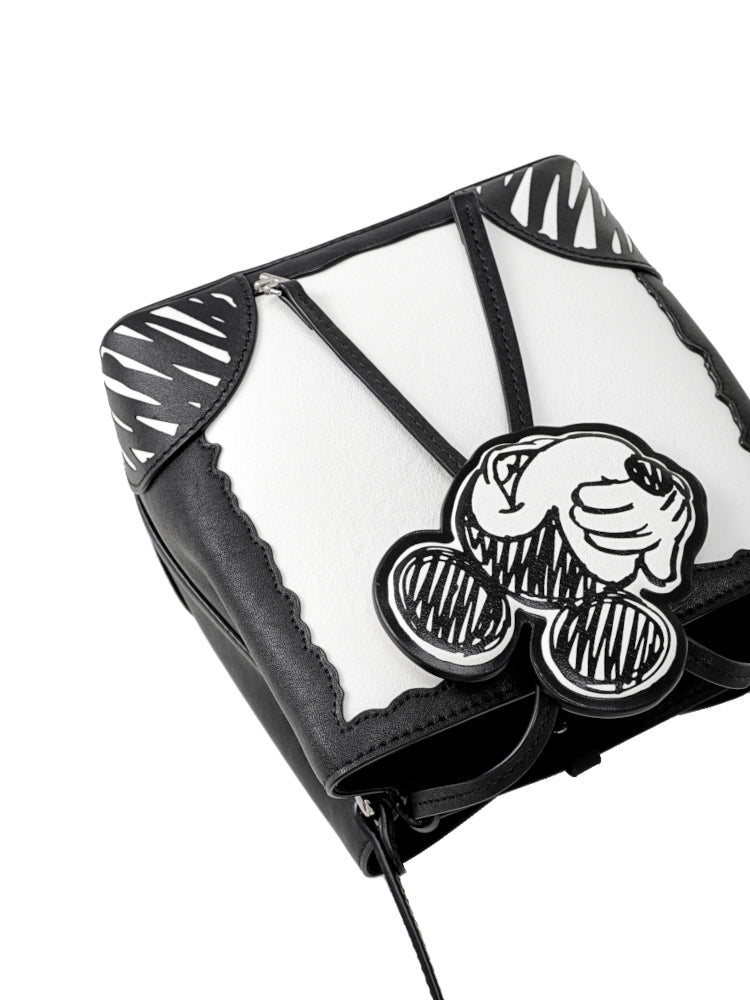 Mickey Mouse Black & White Leather Hobo Bag