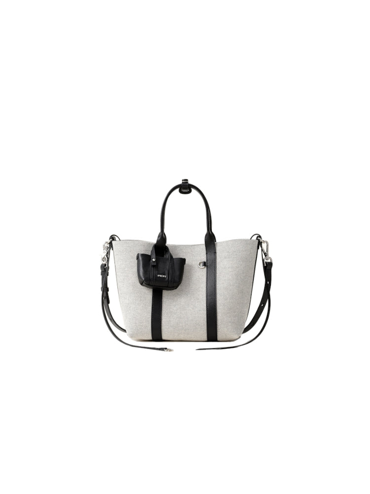 Week Jacquard with Leather Tote Bag