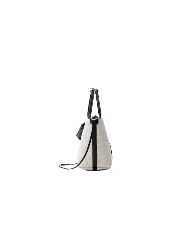 Week Jacquard with Leather Tote Bag