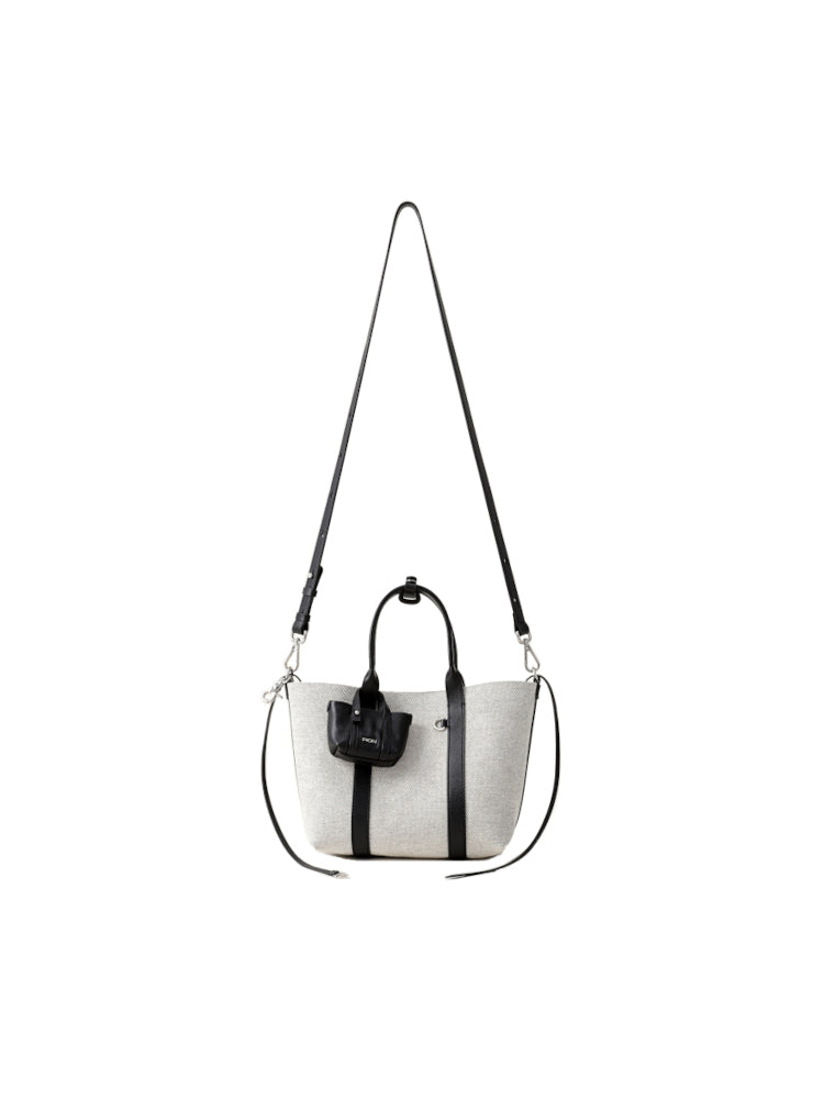 Week Jacquard with Leather Tote Bag