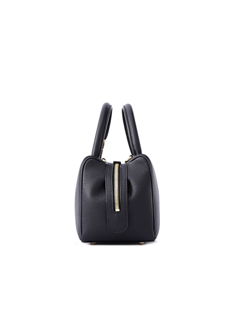 Cube Leather Top Handle Bag