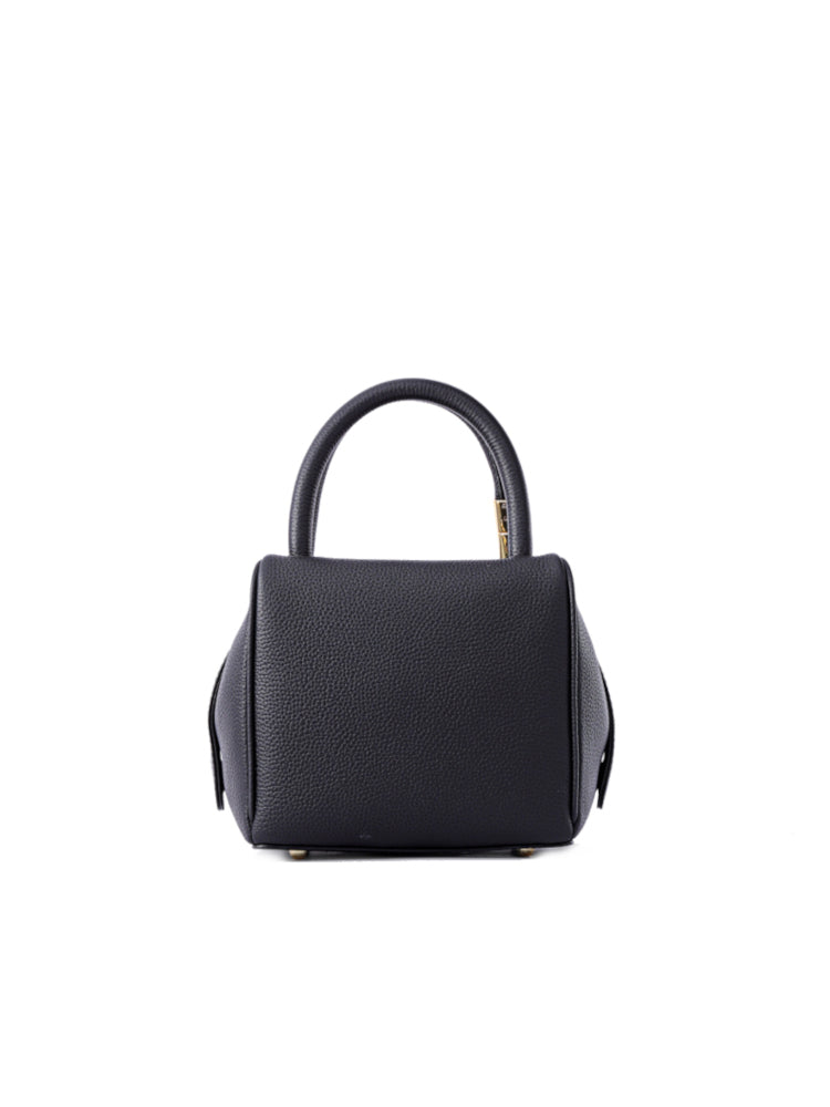 Cube Leather Top Handle Bag