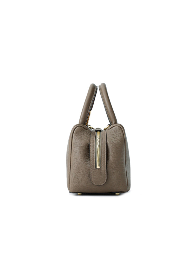 Cube Leather Top Handle Bag