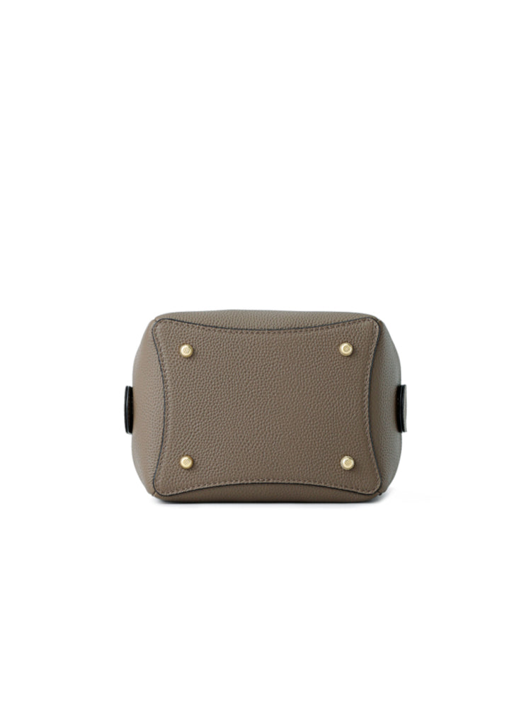 Cube Leather Top Handle Bag